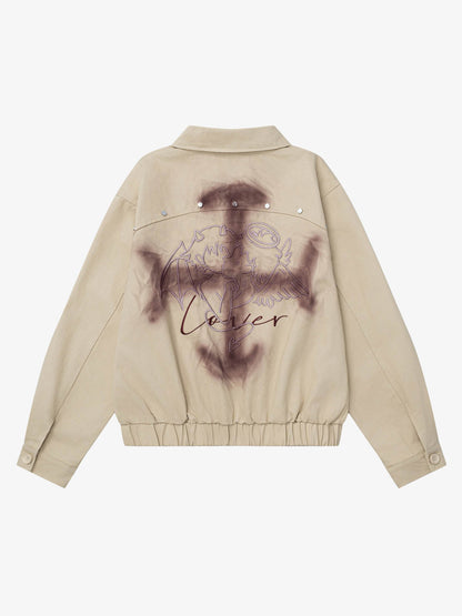 Stylish Tie-Dye Embroidered Jacket for Casual and Fashionable Looks 