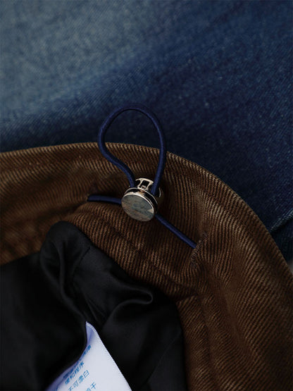 Stylish Denim Jacket with Embroidered Details and Striped Sleeves 