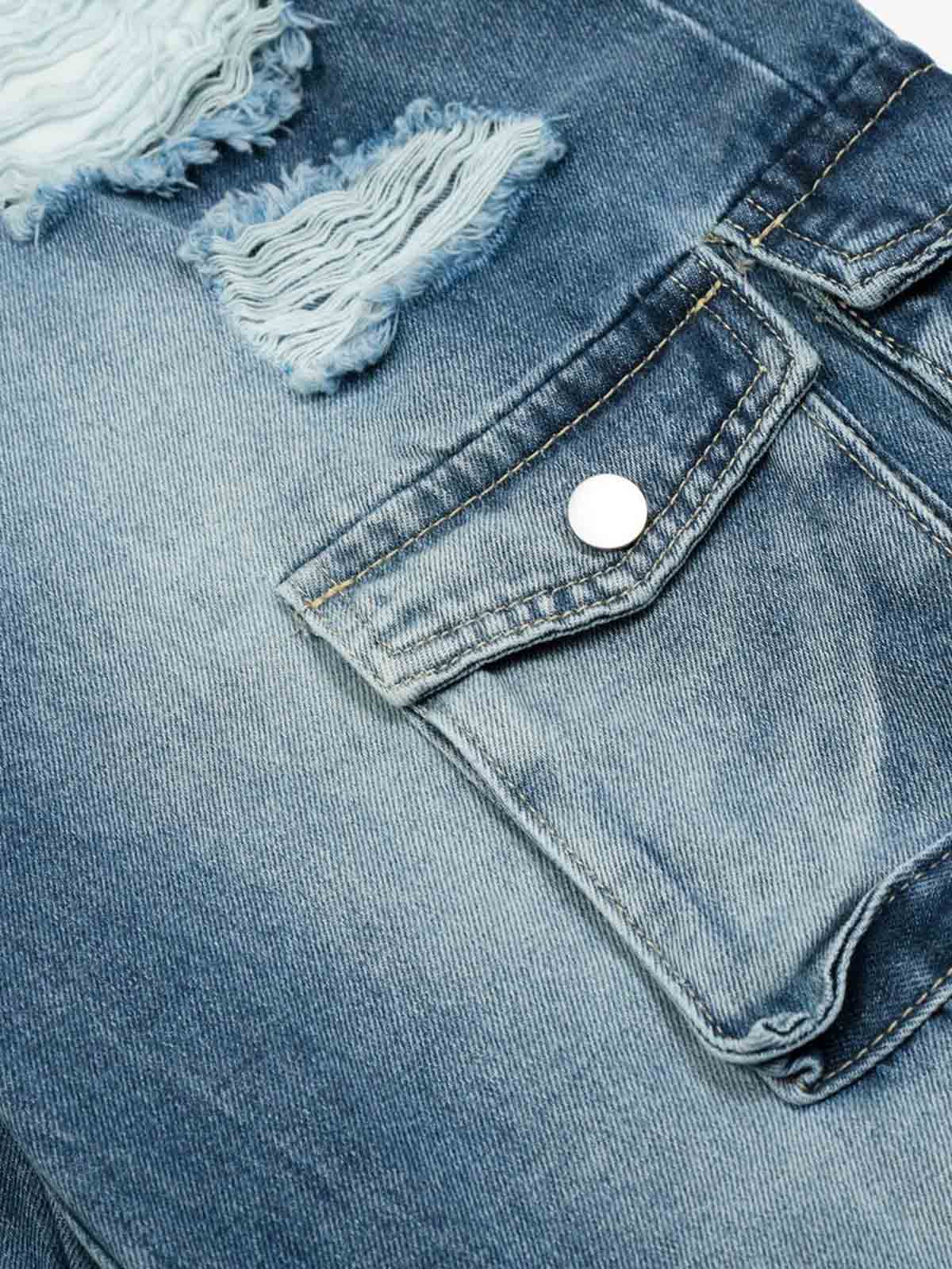 Retro Ripped Cargo Jeans 