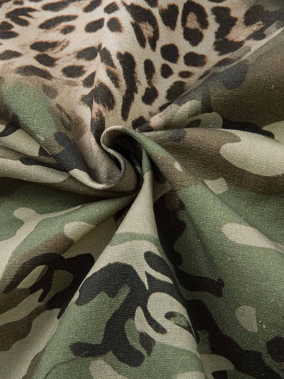 Cotton Camouflage Print Short Sleeve Shirt with Long Sleeve Layering Design?