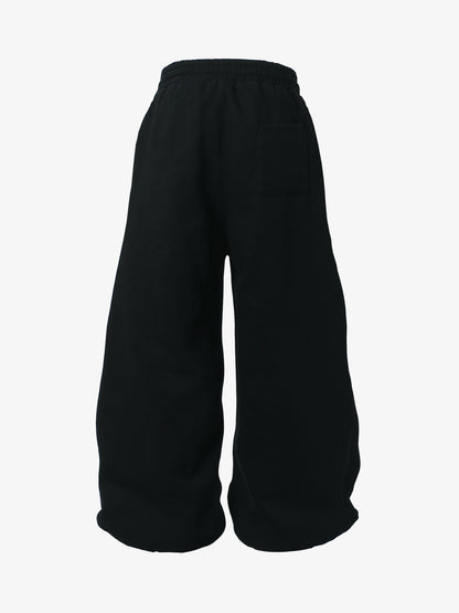 Retro Graphic Fleece-Lined Baggy Sweatpants