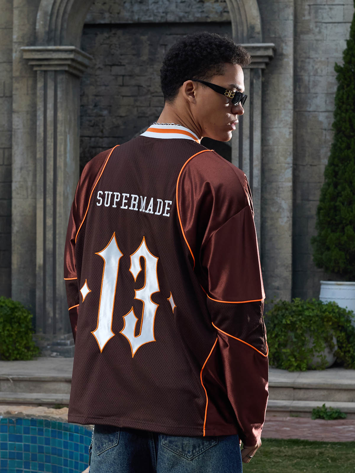 Supermade American Gothic Font Satin Mesh Jersey?