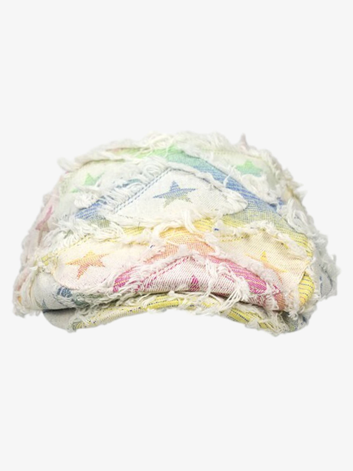 Cotton Rainbow Star Print Fringed Blanket - Soft Lightweight Throw for Cozy Home Decor?