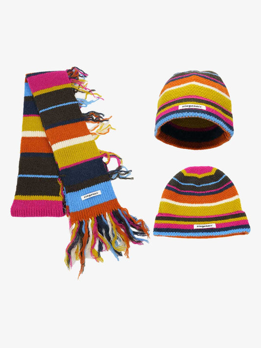 Striped Knit Scarf - Perfect for Casual and Festive Outfits 