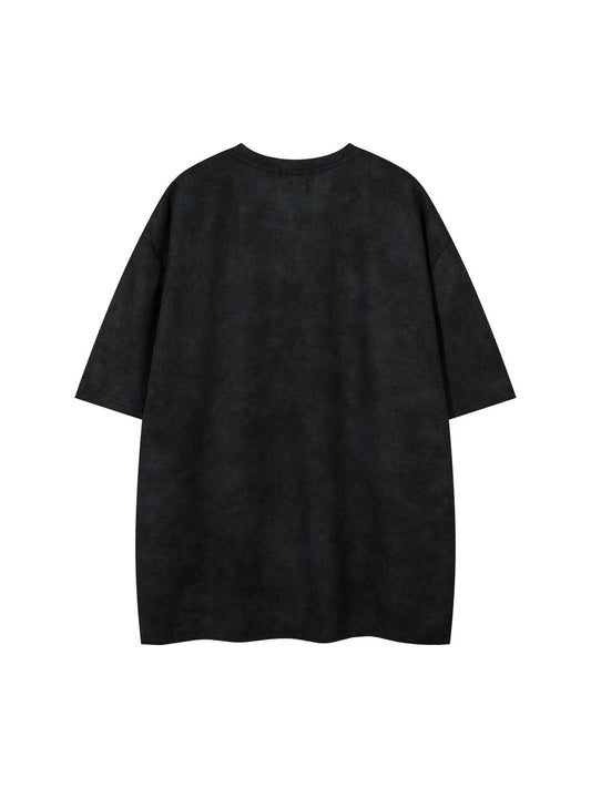 Oversized Graphic Suede Print T-Shirt 