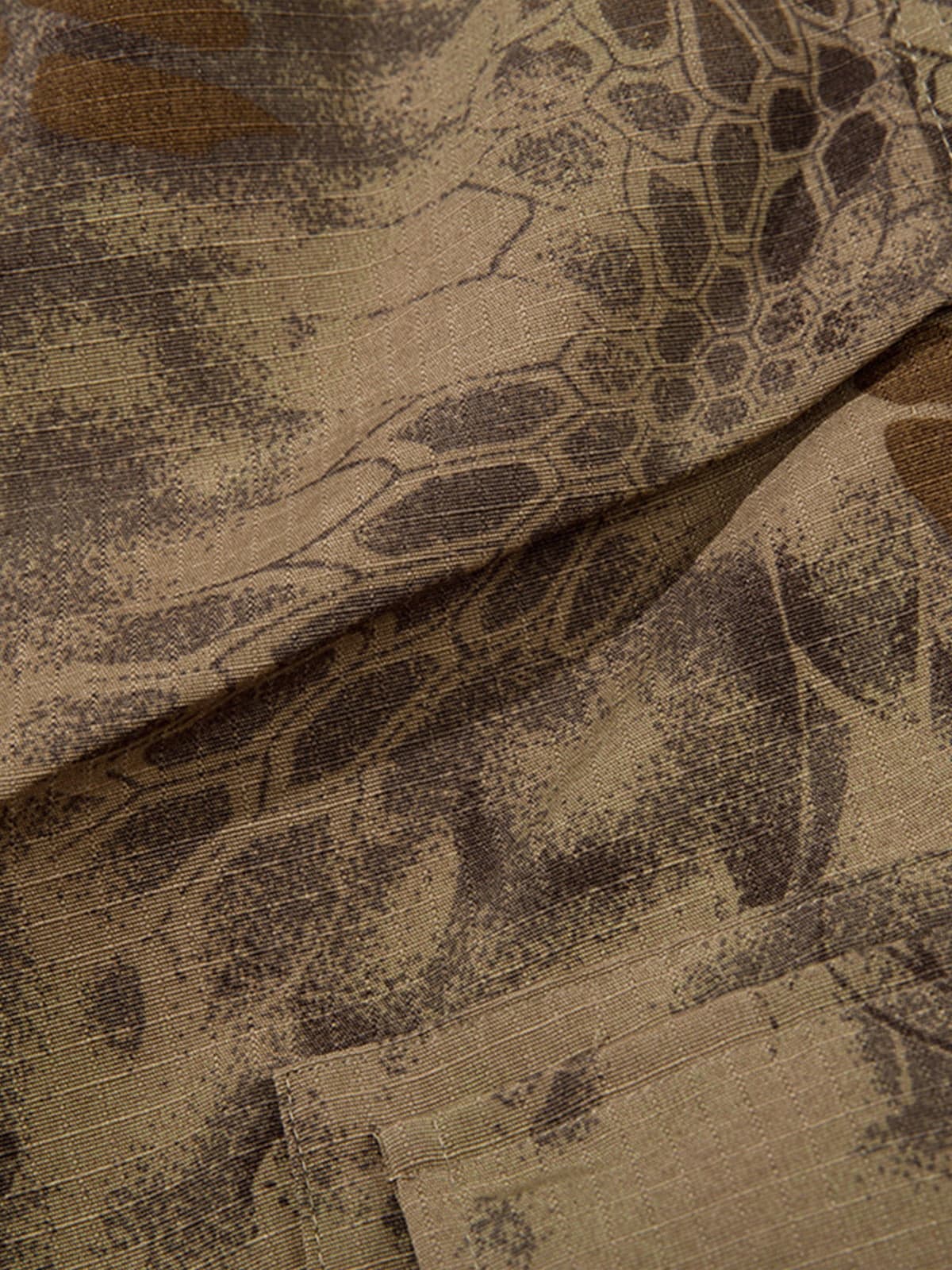 Camouflage Cargo Culottes with Adjustable Drawstring and Side Slits 