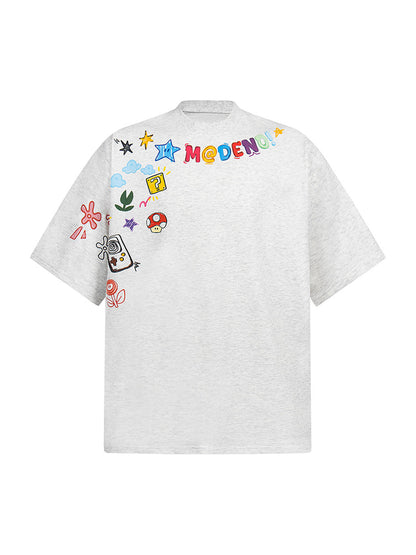 Floral Embroidered Crew Neck T-Shirt 