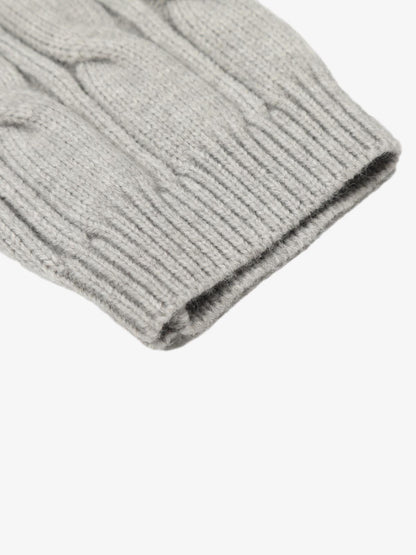 Cable Knit Zip Up Hooded Sweater