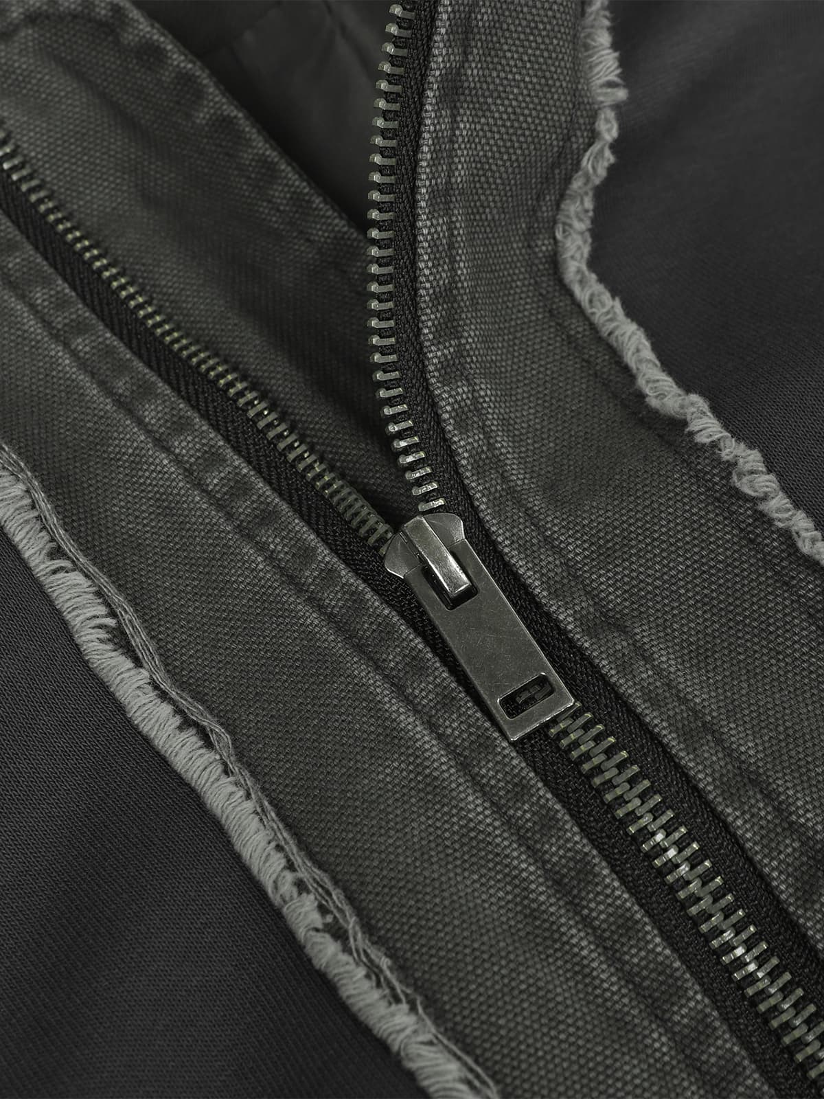 Denim Oversized Jacket with Studs and Faded Wash Design for Streetwear Style 