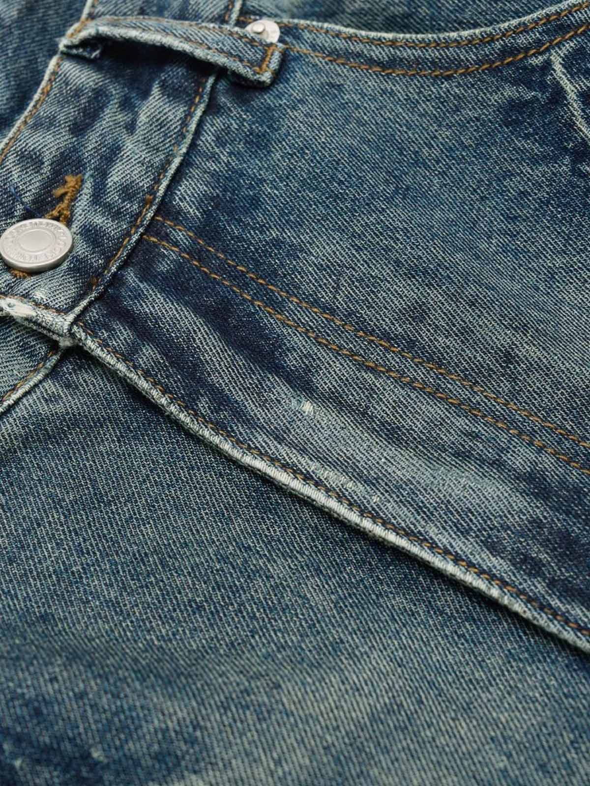 Washed Distressed Barrel Denim Jorts 