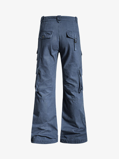 Cotton Blend Cargo Pants with Belted Straps and Multiple Pockets for Men and Women?