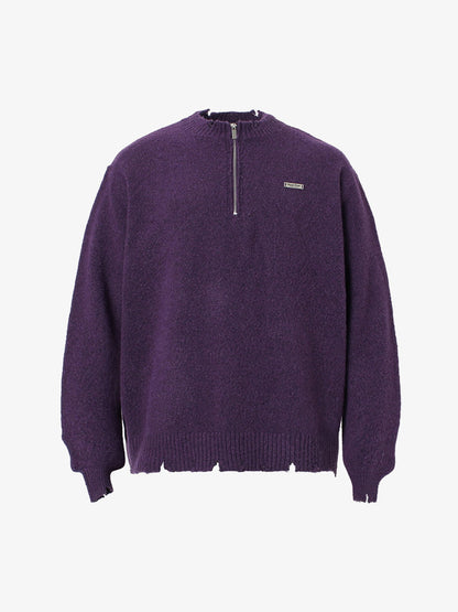 Stylish Half-Zip Knit Sweater for Men - Perfect for Casual and Outdoor Wear 