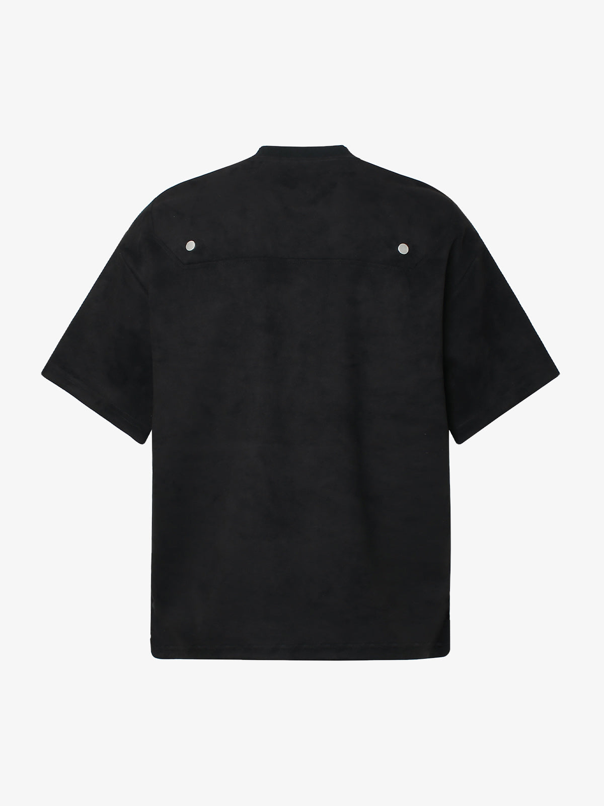 Metallic Print Suede Crew Neck T-Shirt 