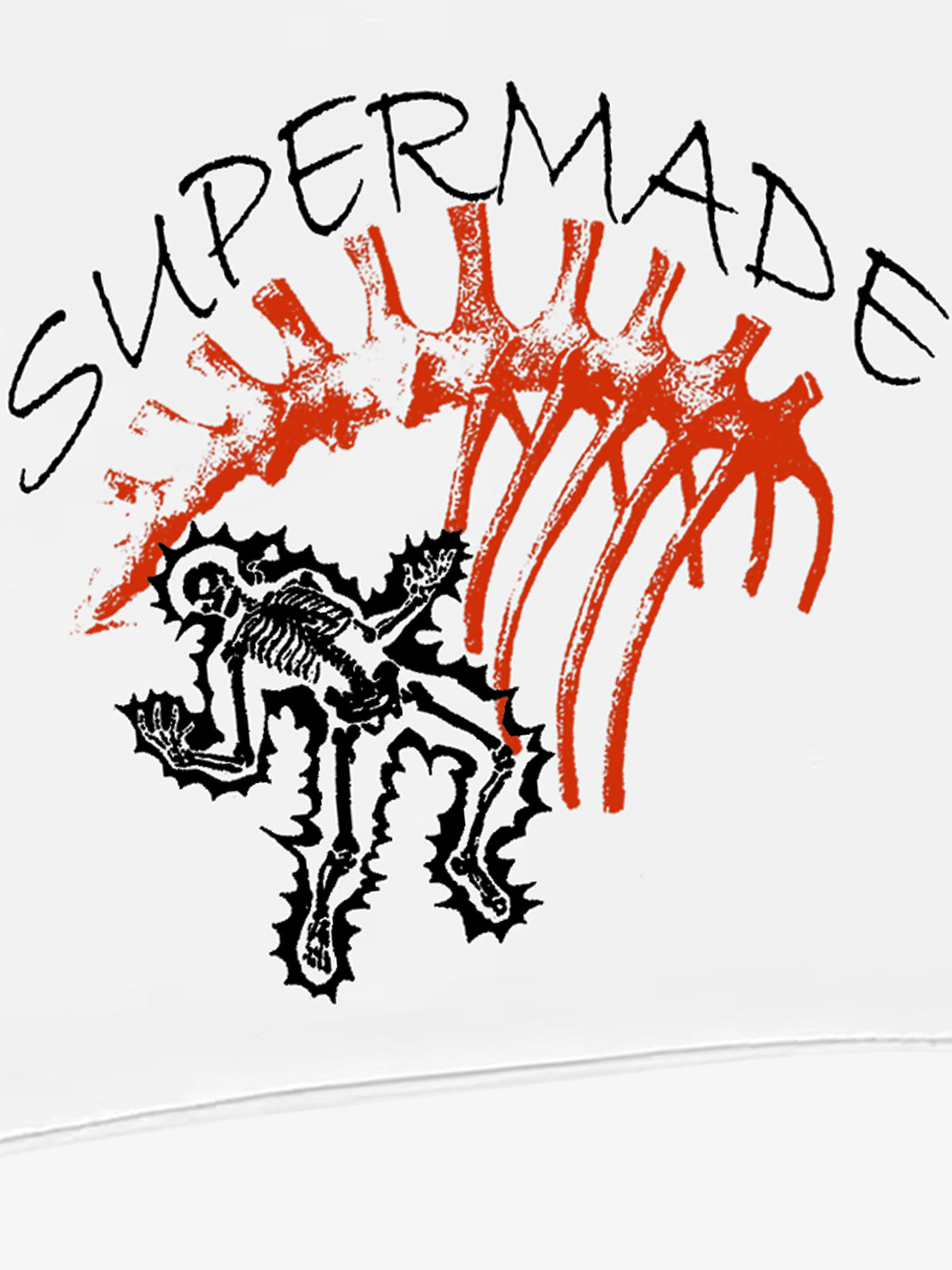 Oversized Crop Top with Bold Graphic Print and Edgy Skeleton Design 