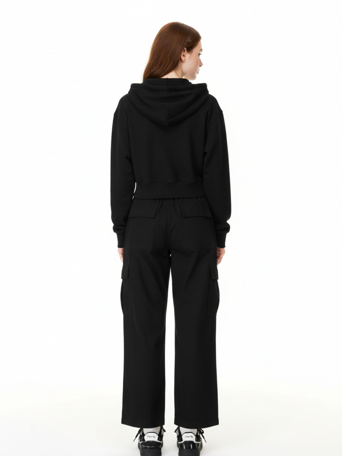 Woven Multi-Pocket Baggy Flared Pants - 2321