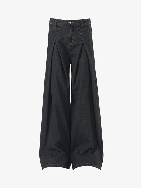 High-Waisted Wide-Leg Cargo Pants with Unique Pocket Design 