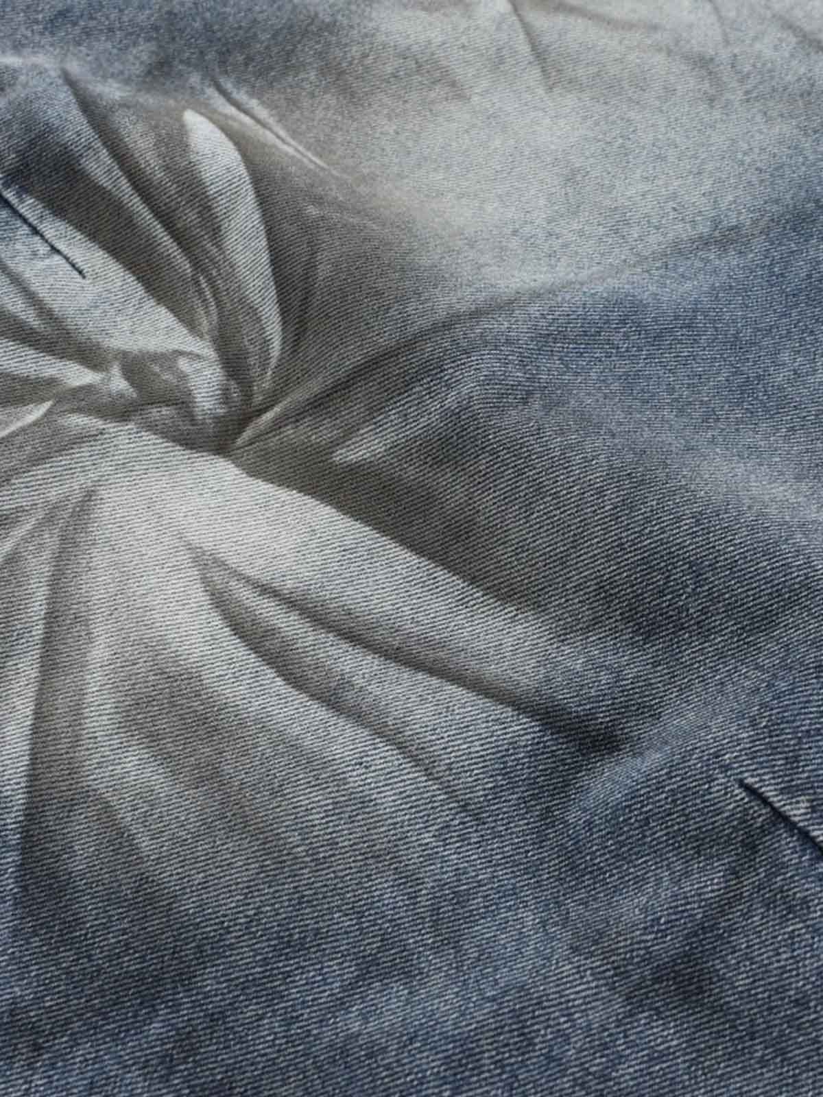 Denim Wide Leg Baggy Pants with Distressed Wash and Cuffed Hem for Women 