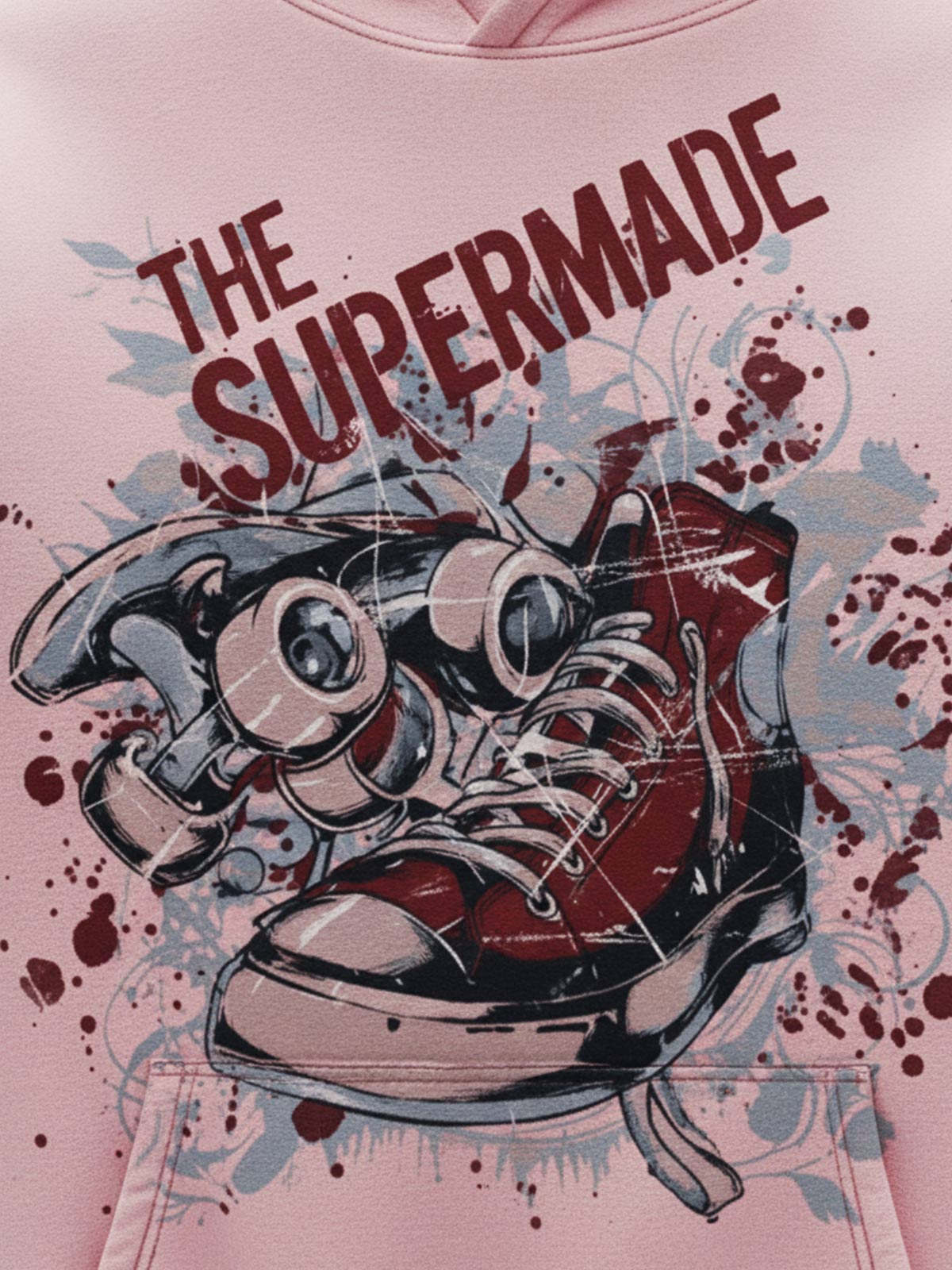 Stylish Graphic Hoodie with Bold Sneaker Design for Casual Wear 