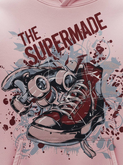 Stylish Graphic Hoodie with Bold Sneaker Design for Casual Wear 