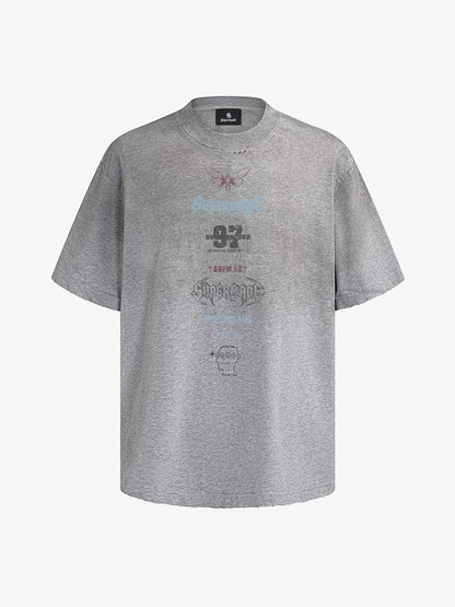 thesupermade-Unisex Loose Distressed Digital Wash Retro Street Print Short-Sleeve T-Shirt?