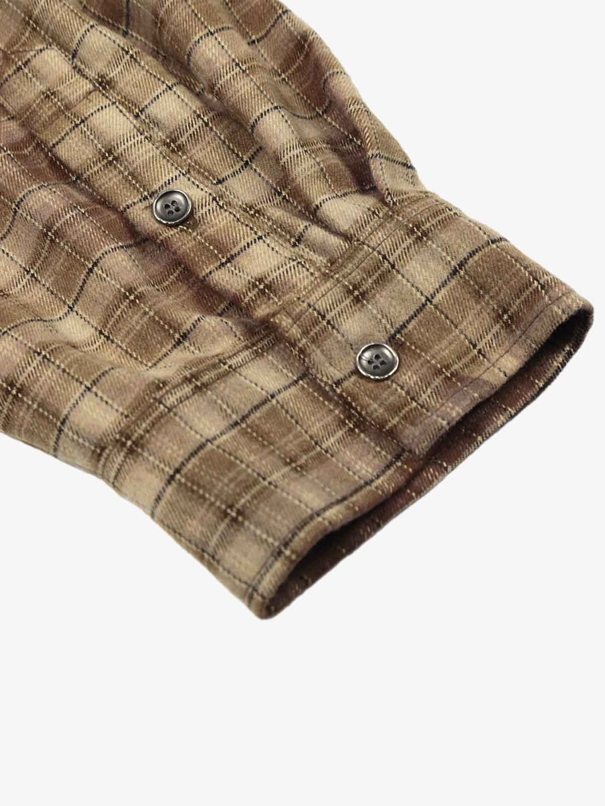 Patchwork Plaid Distressed Hem Shirt