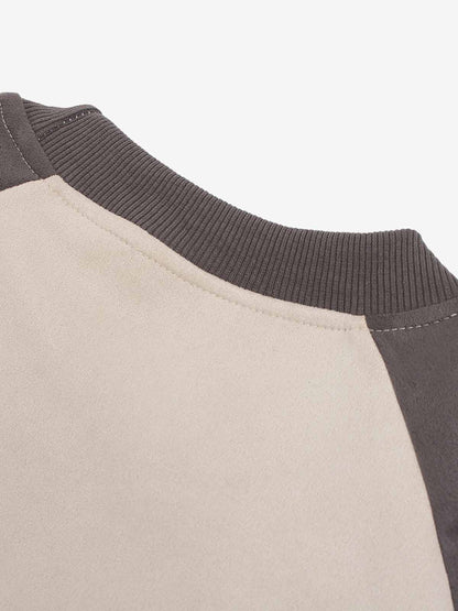 Suede-Touch Embroidered Sport Color-Block T-Shirt