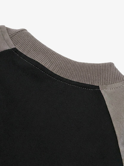 Suede-Touch Embroidered Sport Color-Block T-Shirt