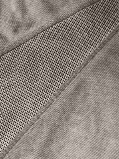 Cotton Blend Oversized Mesh Panel T-Shirt with Crew Neck?