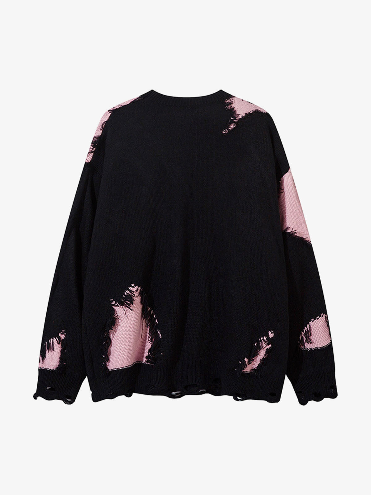 Niche Raw Edge Fringed Knit Sweater 