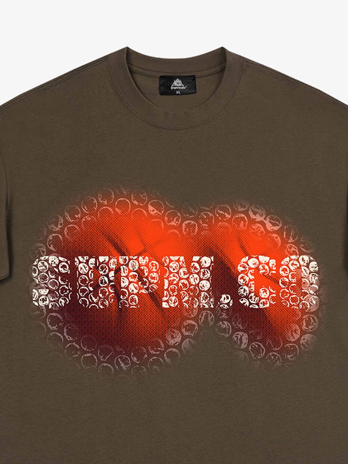 thesupermade-Foam texture basketball pattern print – Loose streetwear trendy T-shirt 