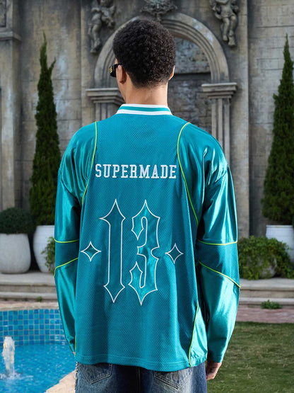 Supermade American Gothic Font Satin Mesh Jersey?