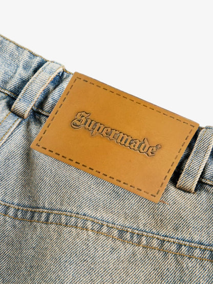 Street Deconstructed Spray Painted Machete Jeans 