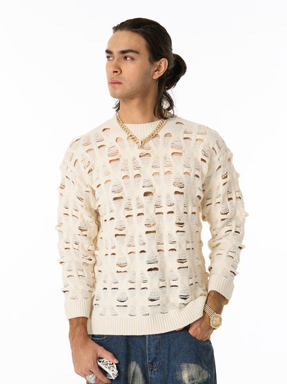 Stylish Open-Knit Sweater for Modern Fashionistas 