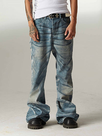 High Street RO Heavy Washed Flared Jeans 