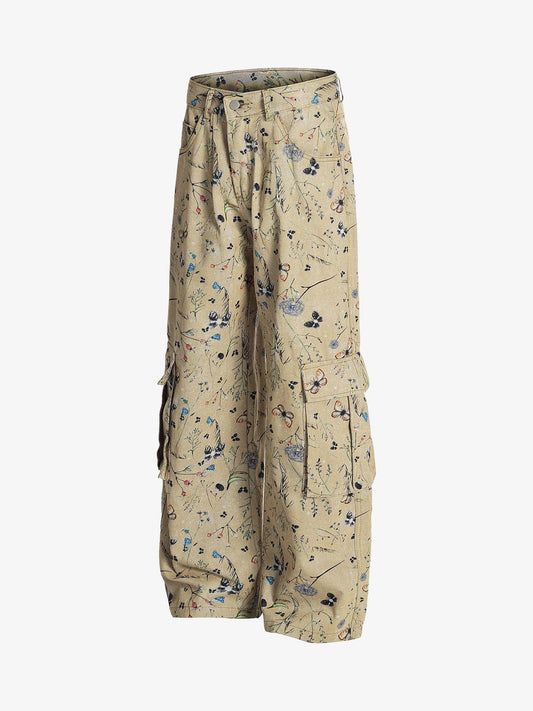 Retro Jacquard Straight-Leg Personalized Work Pants 