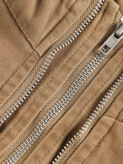 Hooded Workwear Multi Pocket Zip Jacket