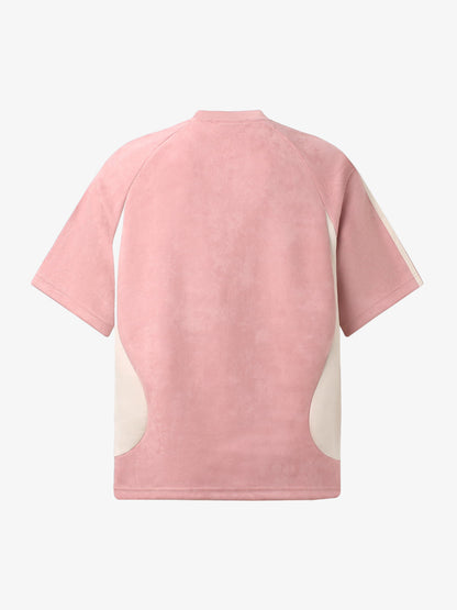 Cotton Blend Oversized Sport T-Shirt with Contrast Panels and Logo Print?