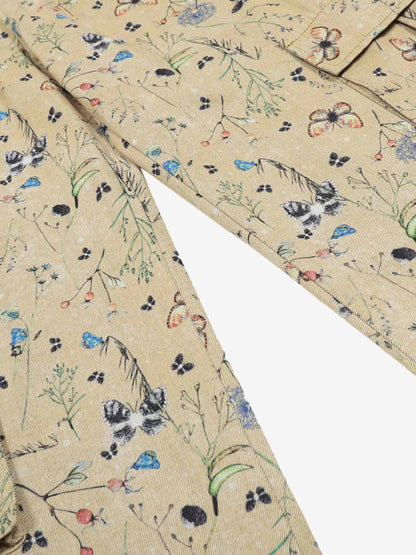 Retro Jacquard Straight-Leg Personalized Work Pants 