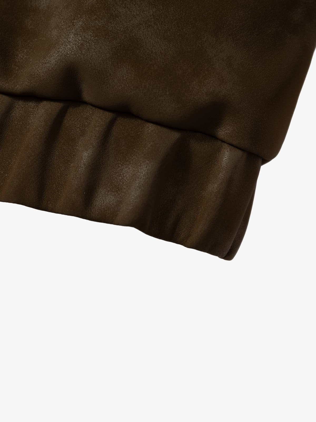 Thesupermade Webbing Stitching Leather And Lambskin Cotton Coat 