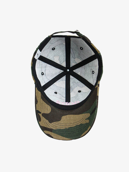 Cotton Blend Pink Camouflage Baseball Cap with "God's Favorite" Embroidery 