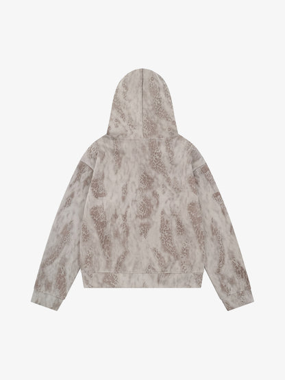 Leopard Print Hooded Jacket with Faux Fur Trim - Stylish and Warm Winter Outerwear 