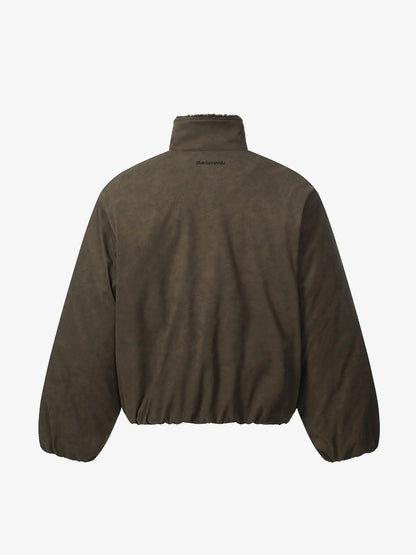 Stylish Brown Bomber Jacket with Faux Fur Collar - Perfect for Casual and Outdoor Wear 