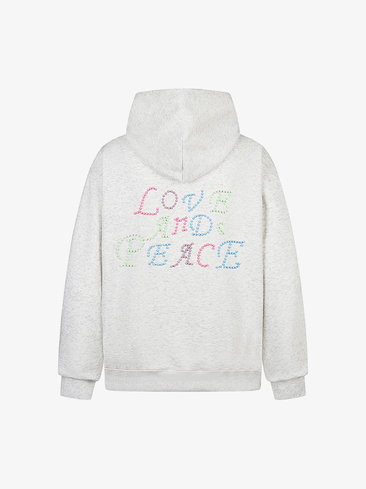 Stylish Hoodie with Embellished "Love and Peace" Design for Everyday Wear 