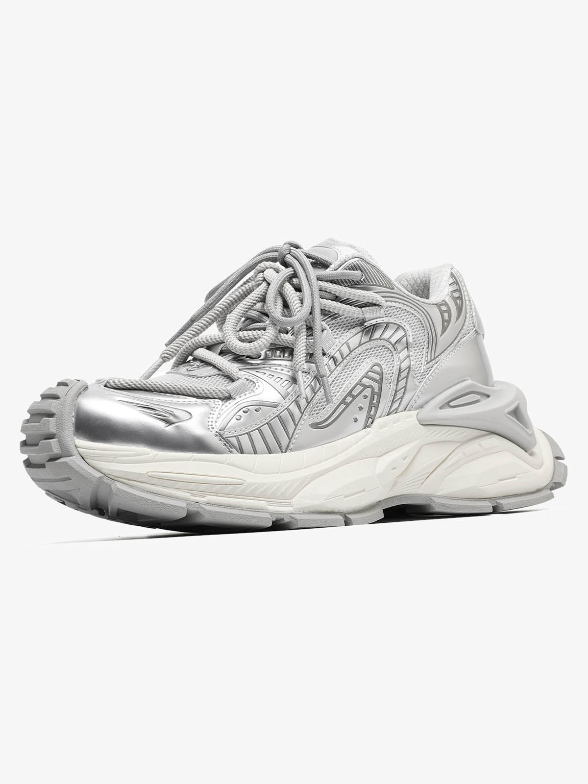 Thesupermade American Retro Invisible Height-enhancing Thick-soled Mecha Sneakers 