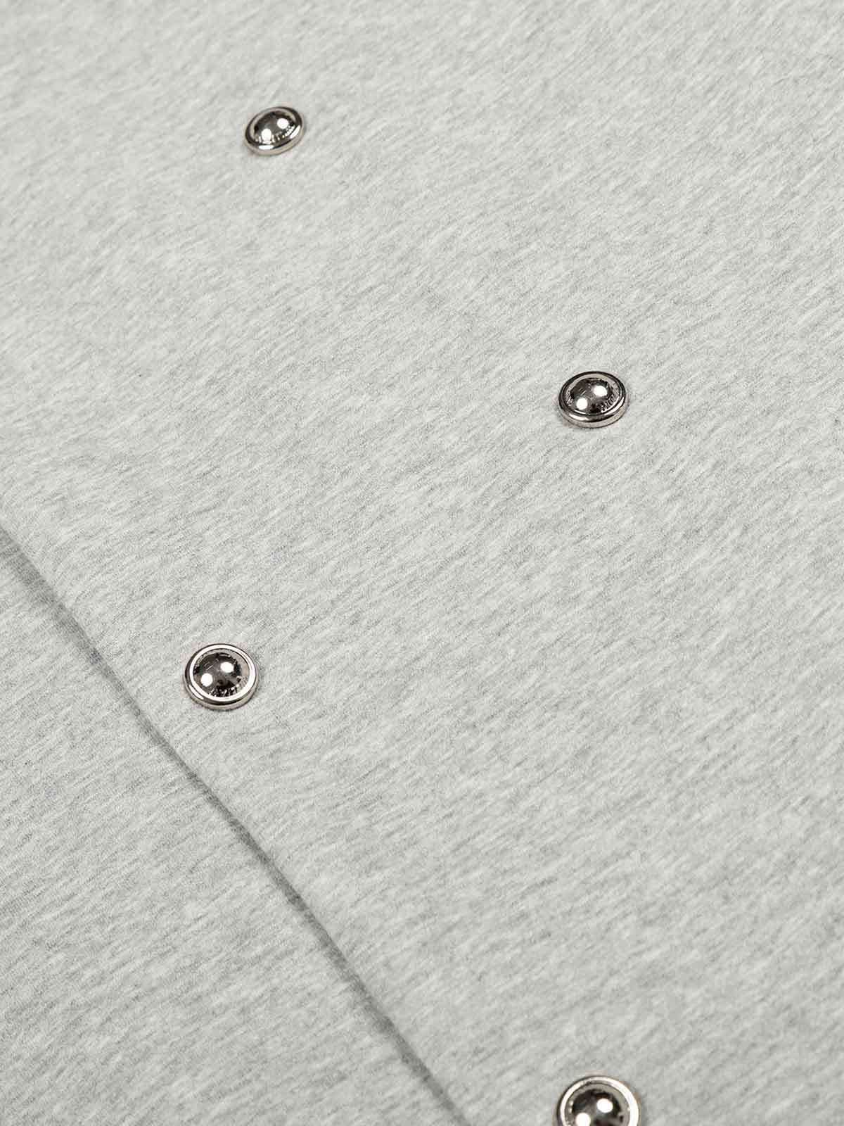 Button Detail Striped Panel Faux Layered Jacket