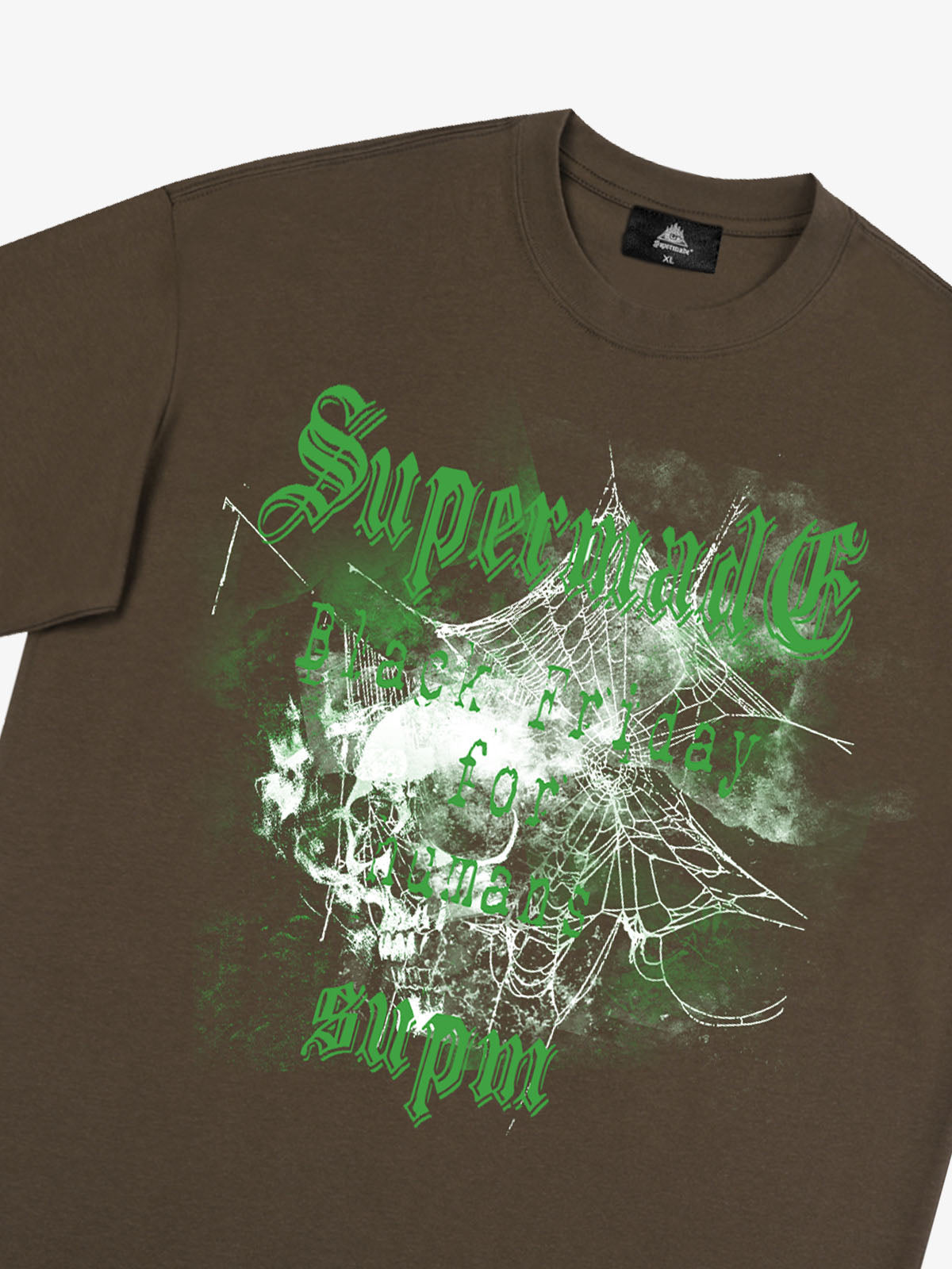 THE SUPERMADE Black Friday Gothic Skull Spiderweb Graphic T-Shirt 