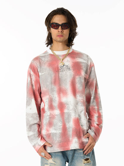 Tie-Dye Long Sleeve Tee for Trendy Streetwear Enthusiasts 