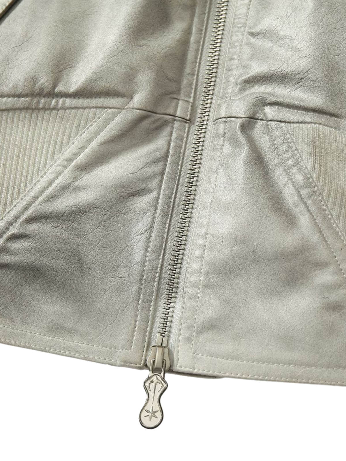 Wasteland Dirty Dyed Leather Bomber Jacket 