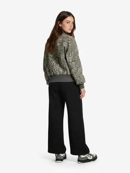 Vintage Leopard Print Bomber Jacket