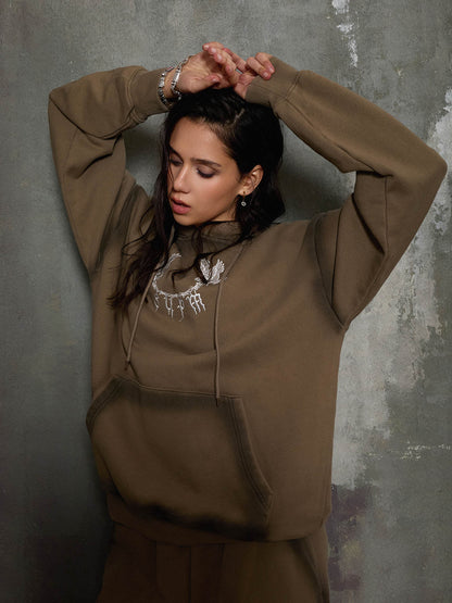 Supermade Distressed Embroidered Hoodie Tracksuit 